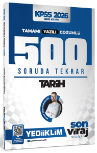 Yediiklim Yayınları 2026 KPSS - AGS  Son Viraj Serisi Tarih Tamamı Yazılı Çözümlü 500 Soruda Genel Tekrar Kampı