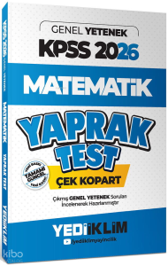 Yediiklim Yayınları 2026 KPSS Genel Yetenek Matematik Çek Kopart Yaprak Test