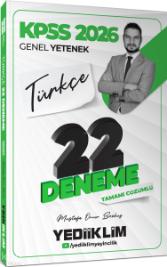 Yediiklim Yayınları 2026 KPSS Genel Yetenek Türkçe Tamamı Çözümlü 22 Deneme Sınavı
