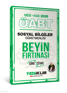 Yediiklim Yayınları 2026 MEB AGS ÖABT Sosyal Bilgiler Öğretmenliği Beyin Fırtınası Soru Cevap