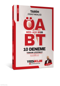 Yediiklim Yayınları 2026 MEB AGS ÖABT Tarih Öğretmenliği Tamamı Çözümlü 10 Deneme