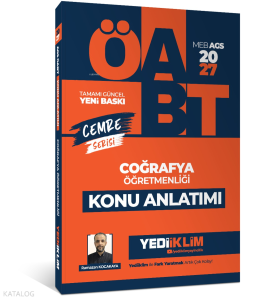 Yediiklim Yayınları 2027 MEB AGS ÖABT Cemre Serisi Coğrafya Öğretmenliği  Tamamı Çözümlü Soru Bankası