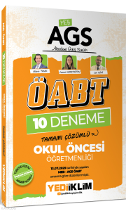 Yediiklim Yayınları AGS ÖABT Okul Öncesi Öğretmenliği Tamamı Çözümlü 10 Deneme Sınavı