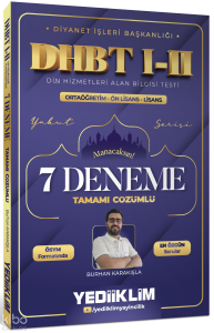 Yediiklim Yayınları Diyanet İşleri Başkanlığı DHBT I-II Ortaöğretim - Önlisans - Lisans Tamamı Çözümlü 7 Deneme