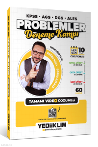 Yediiklim Yayınları KPSS-AGS-DGS-ALES Problemler Tamamı Video Çözümlü Deneme Kampı