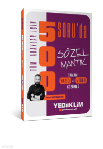 Yediiklim Yayınları Tüm Adaylar İçin 500 Soru'da Tamamı Hem Video Çözümlü Hem Yazılı Çözümlü Sözel Mantık Soru Bankası