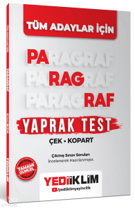 Yediiklim Yayınları Tüm Adaylar İçin Paragraf Çek Kopart Yaprak Test
