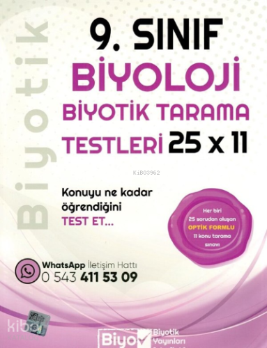 09.Sınıf Biyotik Tarama Testi Biyoloji - 2021