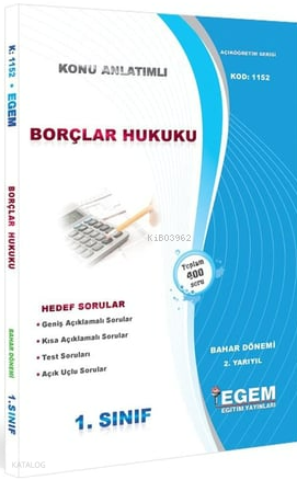 1. Sınıf 2. Yarıyıl Konu Anlatımlı Borçlar Hukuku