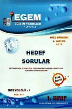1. Sınıf Sosyoloji-1 Hedef Sorular (Kod 171) Güz Dönemi