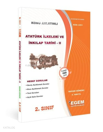 2. Sınıf Atatürk İlkeleri Ve İnkılap Tarihi 2 Bahar Dönemi Konu Anlatımlı Soru Bankası