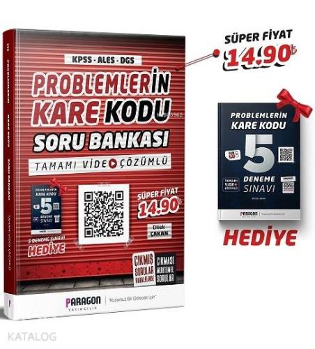 2020 Problemlerin KareKodu KPSS-ALES-DGS Tamamı Video Çözümlü Soru Bankası + 5 Deneme Hediye