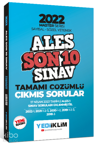 2022 Ales Master Serisi Sayısal Sözel Yetenek Son 10 Sınav Tamamı Çözümlü Çıkmış Sorular