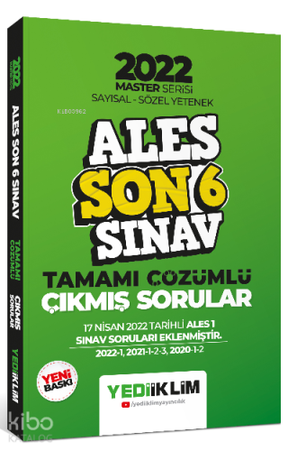 2022 Ales Master Serisi Sayısal Sözel Yetenek Son 6 Sınav Tamamı Çözümlü Çıkmış Sorular