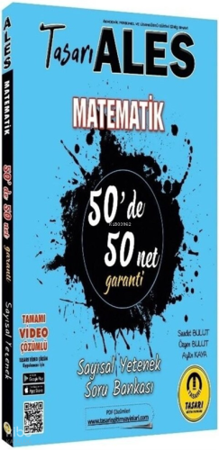 2022 ALES Matematik 50 de 50 Net Sayısal Yetenek Soru Bankası Video Çözümlü Tasarı Yayınları