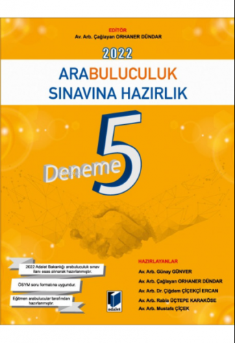 2022 Arabuluculuk Sınavına Hazırlık 5 Deneme - Kitapiks.com