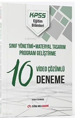 2022 KPSS Eğitim Bilimleri Sınıf Yönetimi - Materyal Tasarım - Program Geliştirme Video Çözümlü 10 Deneme Dijital Hoca Akademi