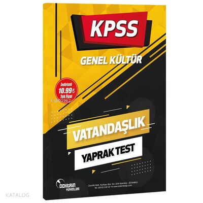 2022 KPSS Vatandaşlık Yaprak Test