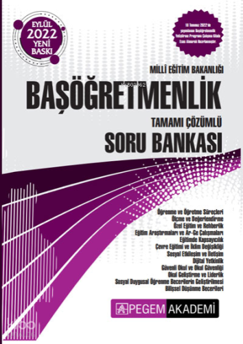 2022 Milli Eğitim Bakanlığı Başöğretmenlik Soru Bankası