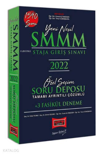 2022 SMMM Staja Giriş Sınavı Tamamı Ayrıntılı Çözümlü Özel Seçim Soru Deposu +3 Fasikül Deneme