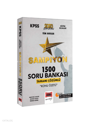 2023 KPSS Eğitim Bilimleri Tüm Dersler Tamamı Çözümlü Şampiyon 1500 Soru Bankası