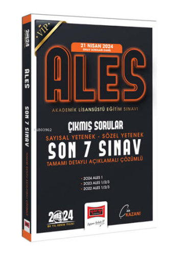 2024 ALES Son 7 Sınav Çıkmış Sorular;(21 Nisan 2024 Sınavı Dahil) - Ki