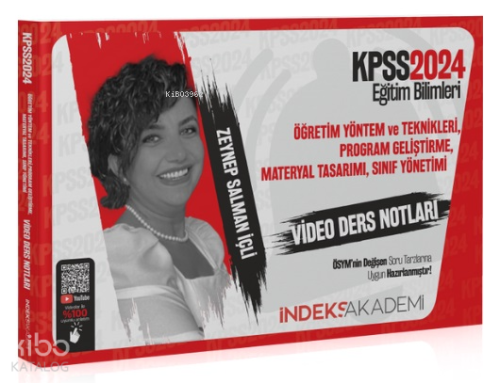 2024 KPSS Eğitim Bilimleri Öğretim Yöntem ve Teknikleri, Program Geliştirme Video Ders Notları - Zeynep Salman İçli İndeks Akademi Yayıncılık