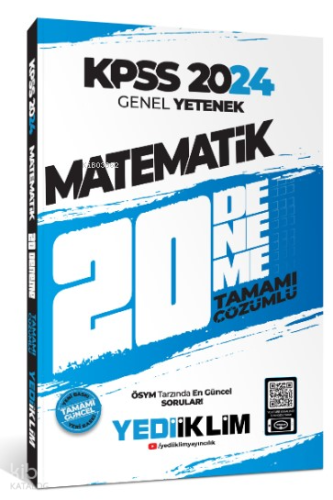 2024 KPSS Genel Yetenek Matematik Tamamı Çözümlü 20 Deneme