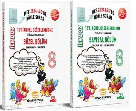 2024 LGS 8. Sınıf İlk Doz 12'li Genel Değerlendirme Sınav Seti (Sayısal + Sözel)