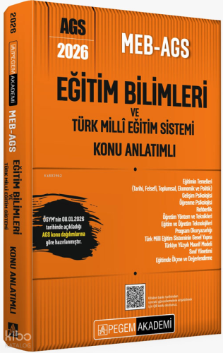 Pegem Akademi 2026 MEB AGS Eğitim Bilimleri Konu Anlatımlı
