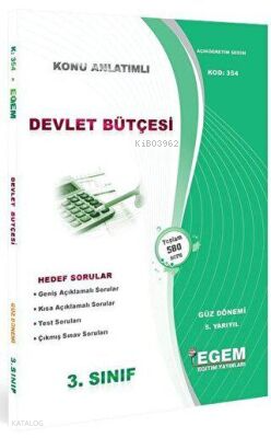 3. Sınıf 5. Yarıyıl Devlet Bütçesi Konu Anlatımlı Soru Bankası