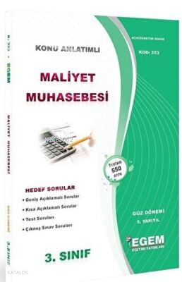 3. Sınıf 5. Yarıyıl Maliyet Muhasebesi Konu Anlatımlı Soru Bankası Kod