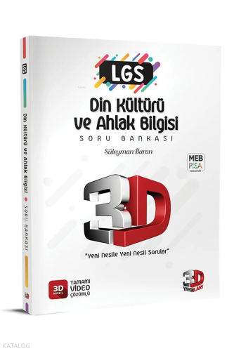 3D Yayınları 2024 8. Sınıf Lgs Din Kültürü Soru Bankası