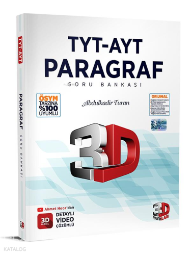 3D Yayınları TYT-AYT Paragraf Soru Bankası