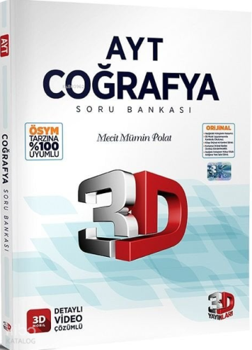 3D Yayınları YKS AYT Coğrafya Soru Bankası Video Çözümlü