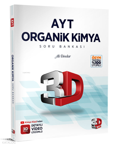 3D Yayınları YKS AYT Organik Kimya Soru Bankası Video Çözümlü