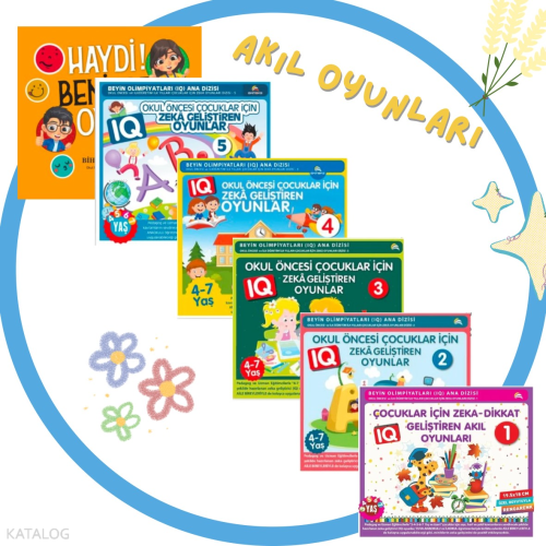 4-5-6-7 Yaş ve Üzeri Çocuklar İçin Iq Geliştiren Akıl Oyunları; (6 kit