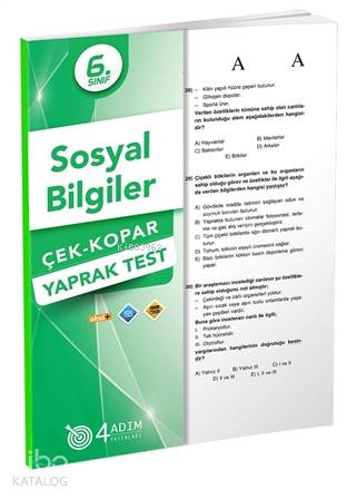 4 Adım - 6. Sınıf Sosyal Bilgiler Yaprak Test - Kitapiks.com