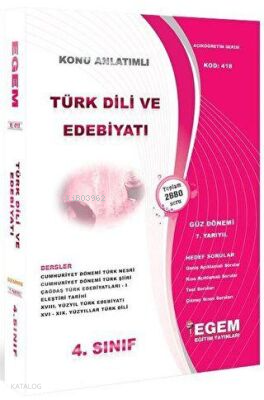 4. Sınıf 7. Yarıyıl Türk Dili ve Edebiyatı Konu Anlatımlı Soru Bankası