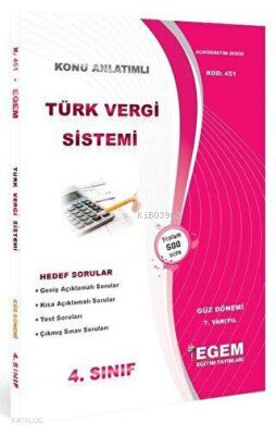 4. Sınıf 7. Yarıyıl Türk Vergi Sistemi Hedef Sorular