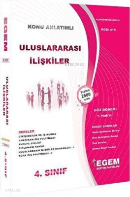 4. Sınıf 7. Yarıyıl Uluslararası İlişkiler Konu Anlatımlı Soru Bankası