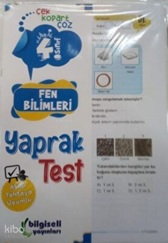 4. Sınıf Fen Bilimleri Yaprak Test