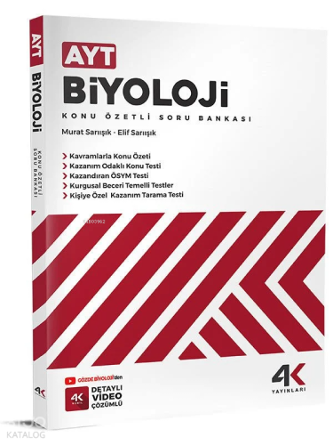 4K AYT Biyoloji Konu Özetli Soru Bankası