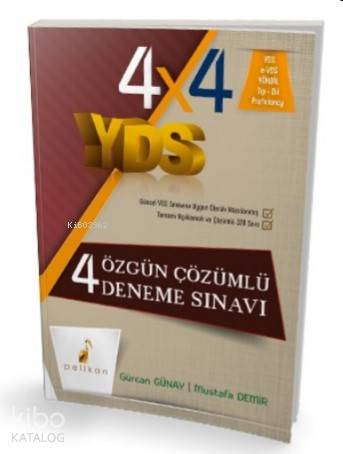 4x4 YDS 4 Özgün Çözümlü Deneme Sınavı - Kitapiks.com