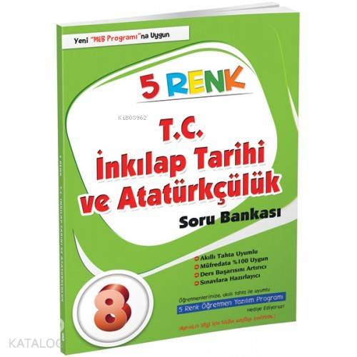 5 Renk Yayınları 8. Sınıf LGS T.C. İnkılap Tarihi ve Atatürkçülük Soru