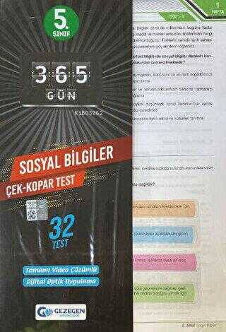 5.Sınıf 365 Gün Sosyal Bilgiler 32 Yaprak Test - Kitapiks.com
