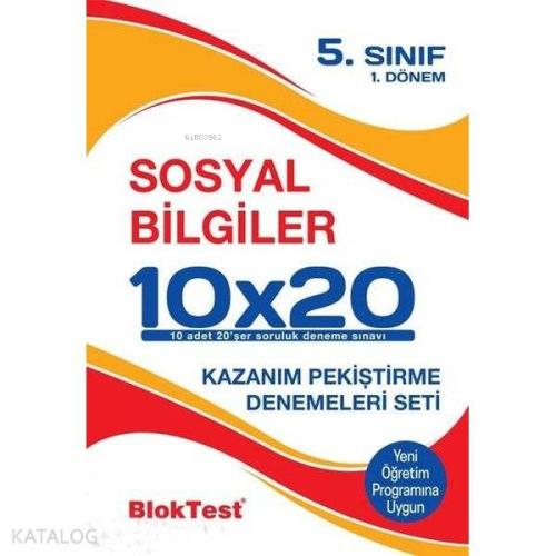 5.Sınıf Bloktest Sosyal Bil. 10x20 Kazanım Denemeleri 1. Dönem