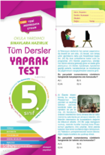 5 Sınıf Tüm Dersler Yaprak Test