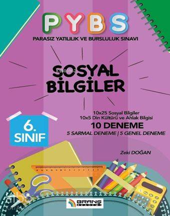 6. Sınıf PYBS Sosyal Bilgiler 10 Deneme; 5 Sarmal Deneme - 5 Genel Deneme