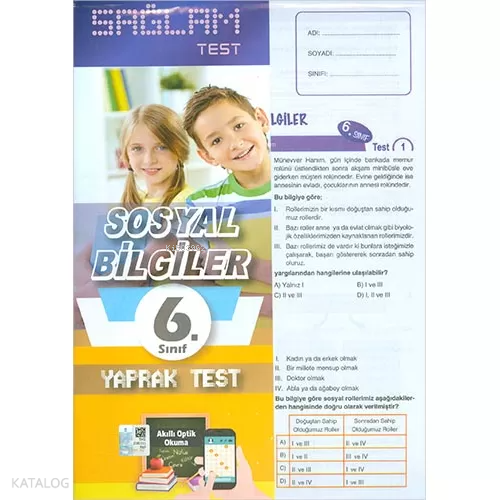 6.Sınıf Sosyal Bilgiler Sağlam Yaprak Test